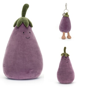 正品现货Jellycat网红茄子公仔大茄子玩偶茄子挂件可爱毛绒玩偶