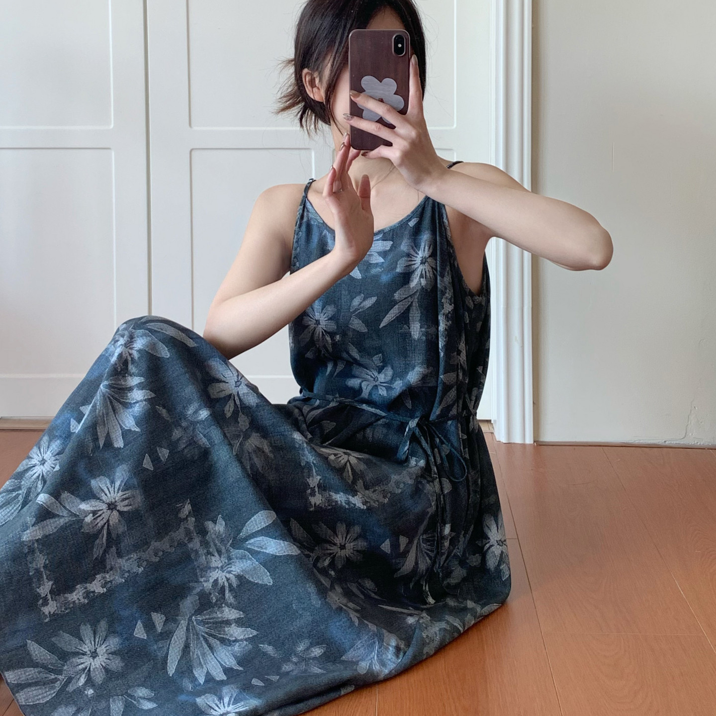 长款棉绸睡裙女夏人造棉睡衣裙绵绸吊带连衣裙大码漂亮居家高个子