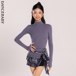 练功服跳舞专用上衣半裙D68 Dancebaby拉丁舞服女童舞蹈服2026新款