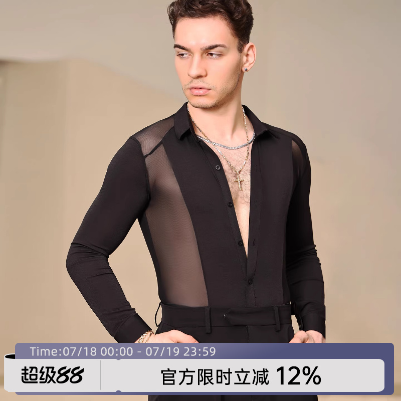 拉丁舞服男士舞服练功服
