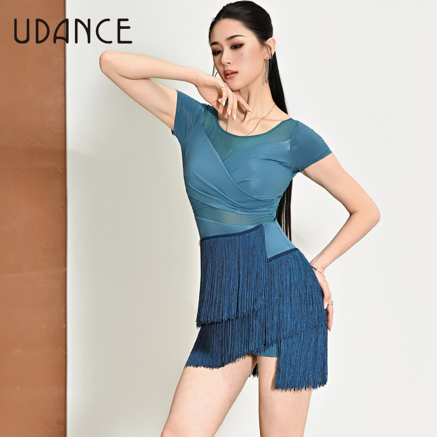 UDANCE2026新款拉丁舞服女成人舞蹈服练功服套装流苏连衣裙 BD106