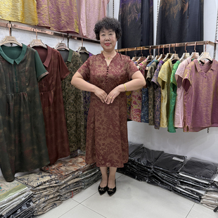 年轻妈妈夏季款桑蚕丝旗袍洋气连衣裙过膝中长款2025年碎花减龄裙