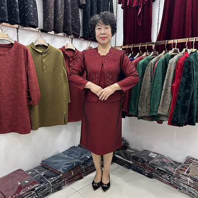妈妈婚宴两件套女喜婆婆时尚