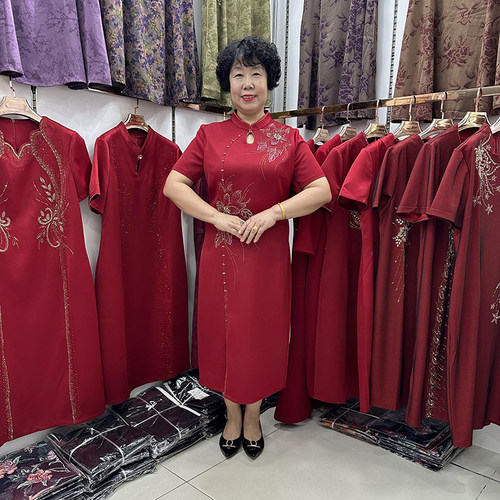 月结婚妈妈裙子高端中式旗袍