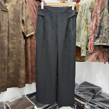 妈妈夏款松紧腰桑蚕丝时尚显瘦女裤2025休闲高腰气质直筒阔腿裤新