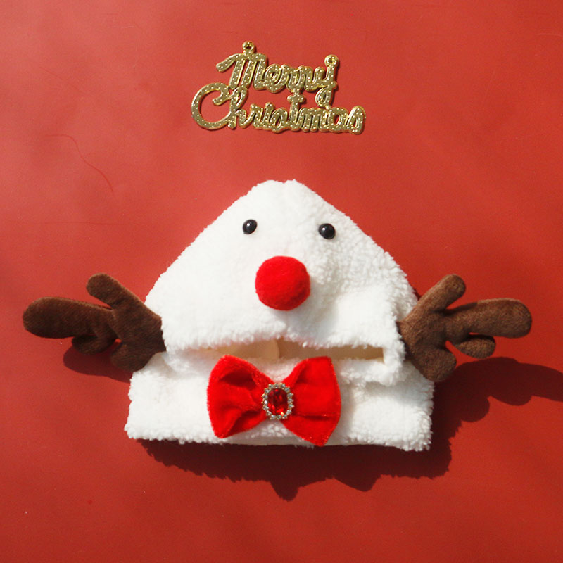 猫咪雪人帽子狗狗圣诞搞怪头套宠物圣诞装扮冬天布偶可爱拍照饰品