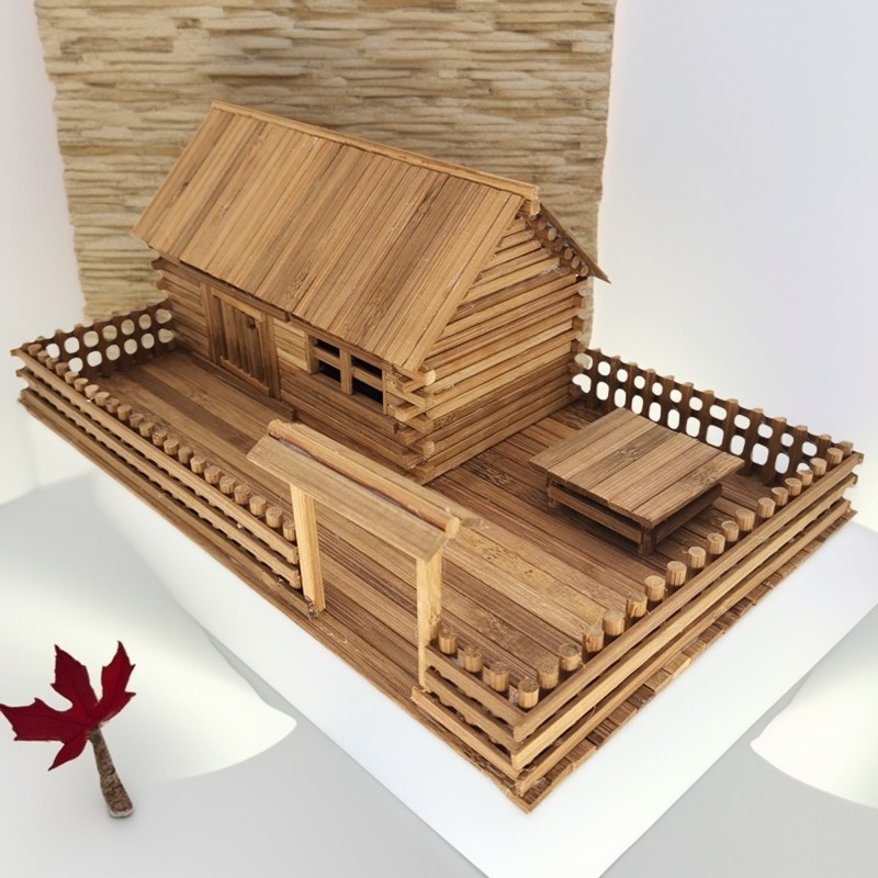 DIY创意手工制作农家木屋小院建筑模型庭院竹艺材料包学校作业,玩具/童车/益智/积木/模型,其他手工制作,淘宝优惠券,粉丝福利购,淘宝优惠卷