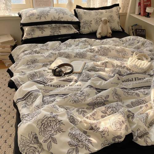 夏季2025法式赫本风水洗棉夏凉被花边夏被单双人空调被三四件套