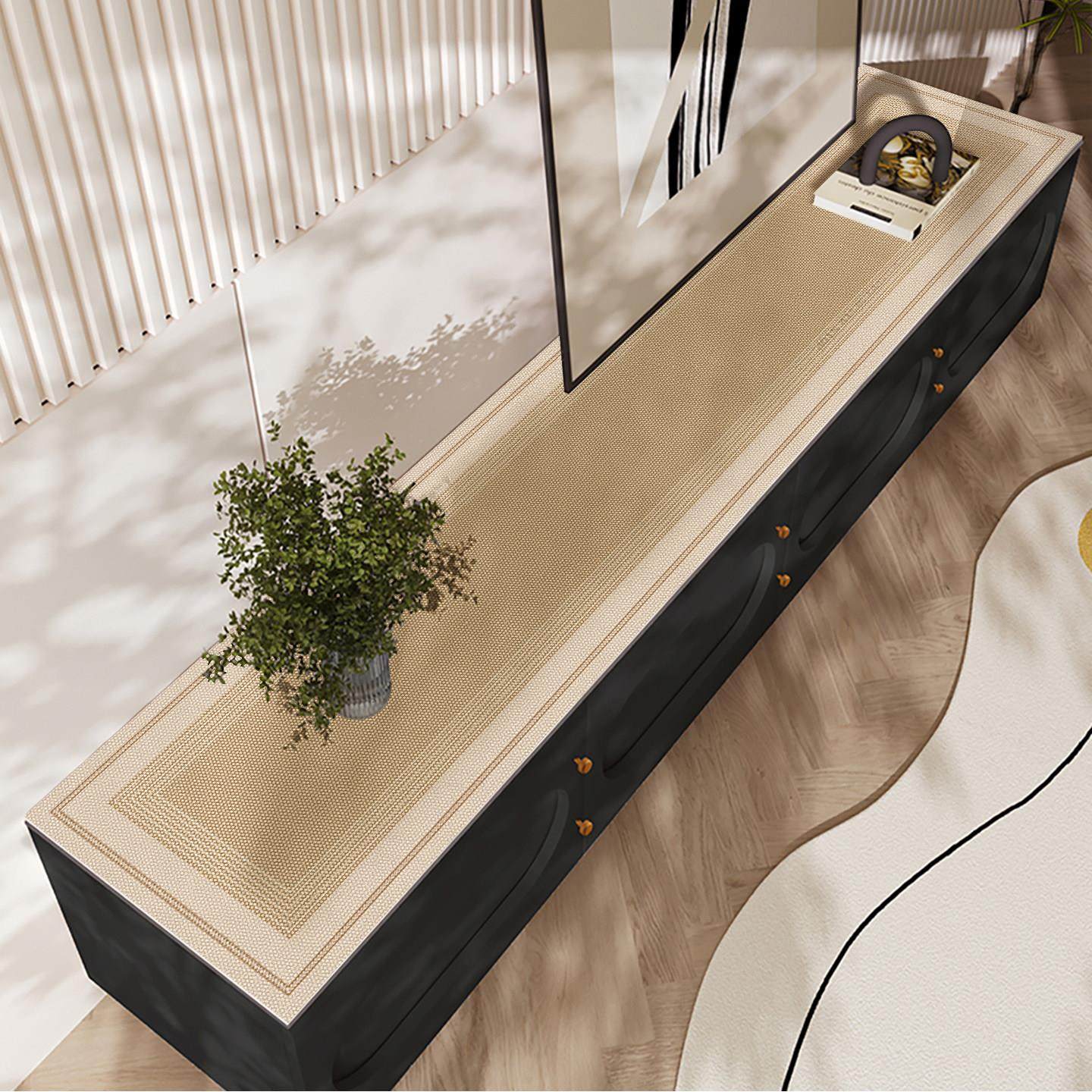 长条电视柜桌垫桌布餐边柜防水可擦洗台面保护垫子台布防尘罩盖布