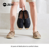 麻底编织一脚蹬透气帆布渔夫单鞋 jm快乐玛丽休闲鞋 男2025春夏新款