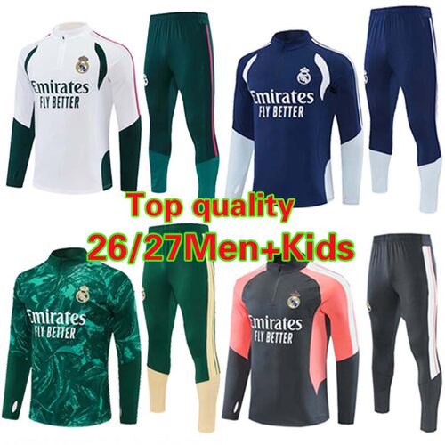 2026-27 Real Madrid tracksuit kids Men soccer training suit