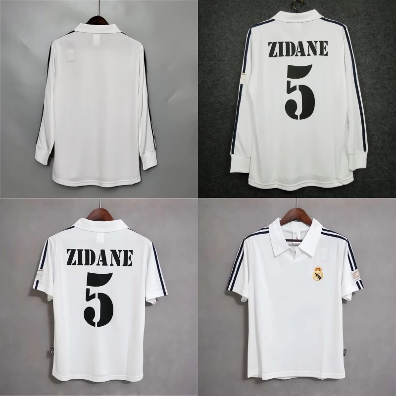 01 02 Zidane Real Madrid jersey Retro Raul soccer jersey - 实物图