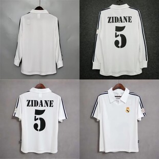 01 02 Zidane Real Madrid jersey Retro Raul soccer jersey