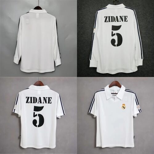 01 02 Zidane Real Madrid jersey Retro Raul soccer jersey