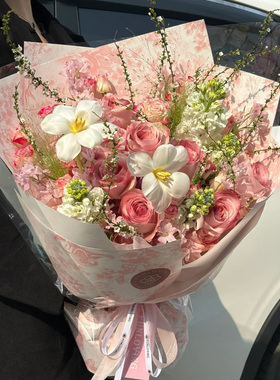 生日鲜花2朵郁金香伯爵红茶玫瑰花束送鲜花速递同城配送重庆花店