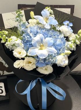 生日鲜花2朵郁金香绣球桔梗混搭花束送鲜花速递同城配送重庆花店