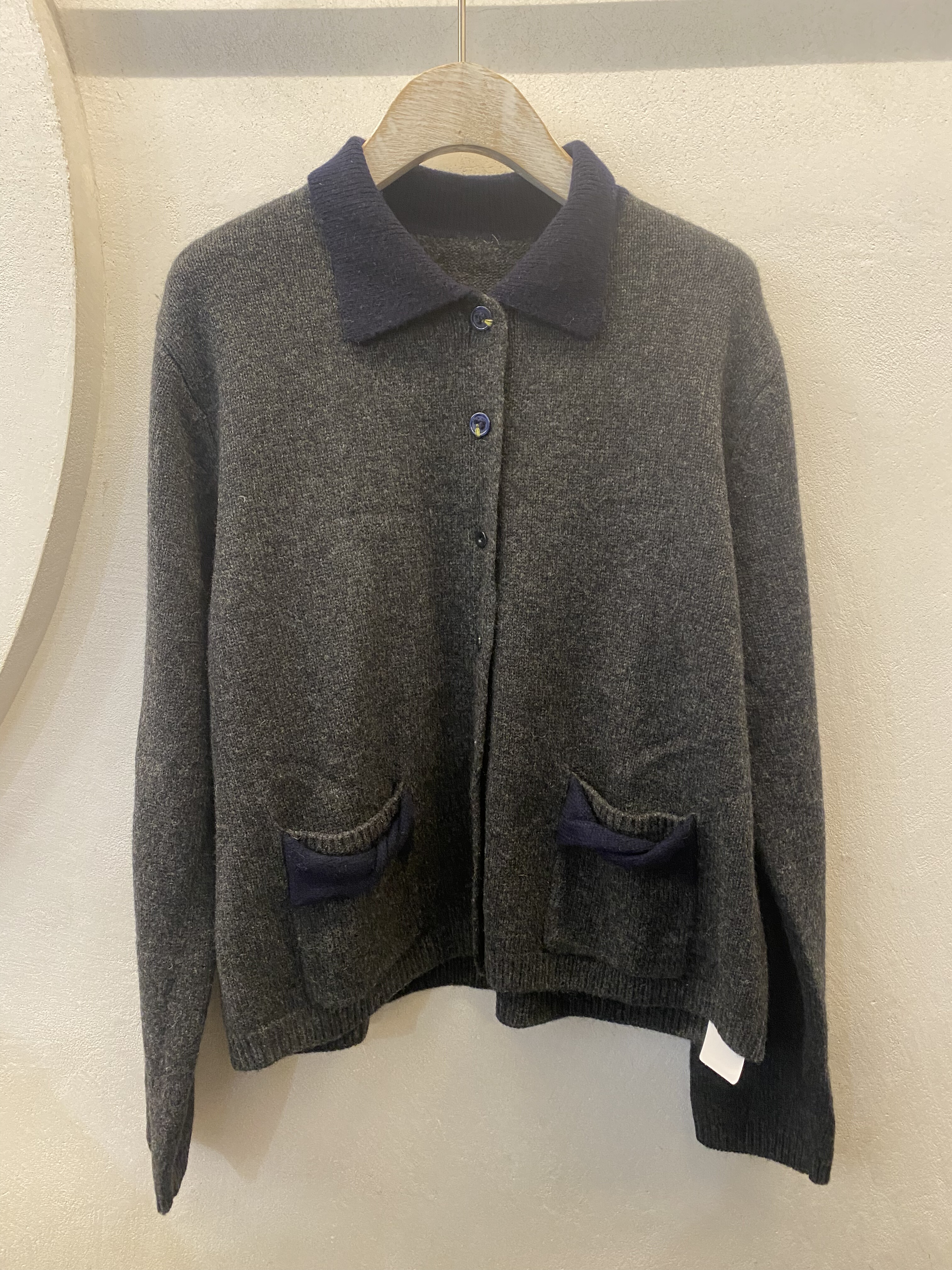 benefit 韩国进口2025秋冬新款百搭显瘦翻领长袖针织开衫女