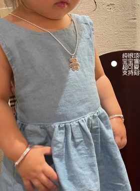 ins小女孩锁骨链宝宝定制足银