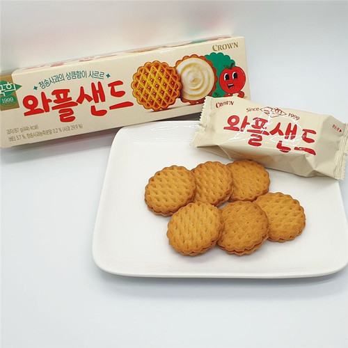 韩国进口苹果花生克丽安夹心饼干