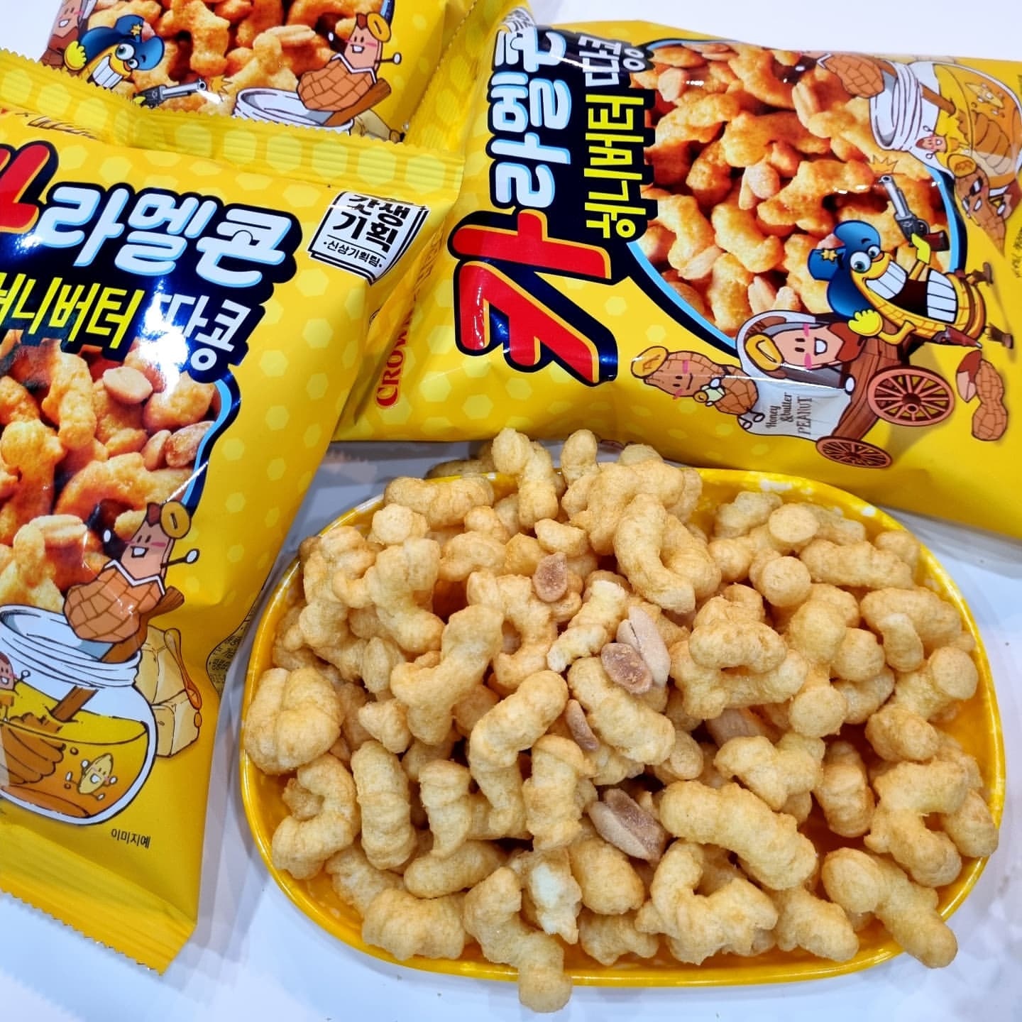 韩国零食克丽安花生玉米膨化粒
