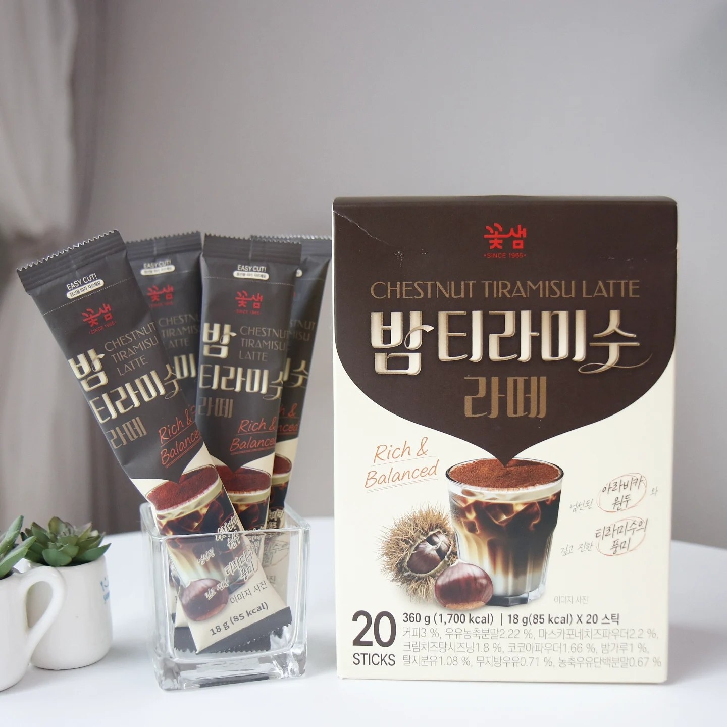 韩国花泉栗子拿铁速溶咖啡饮料
