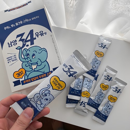 韩国南阳热可可绿茶小象牛奶奶茶