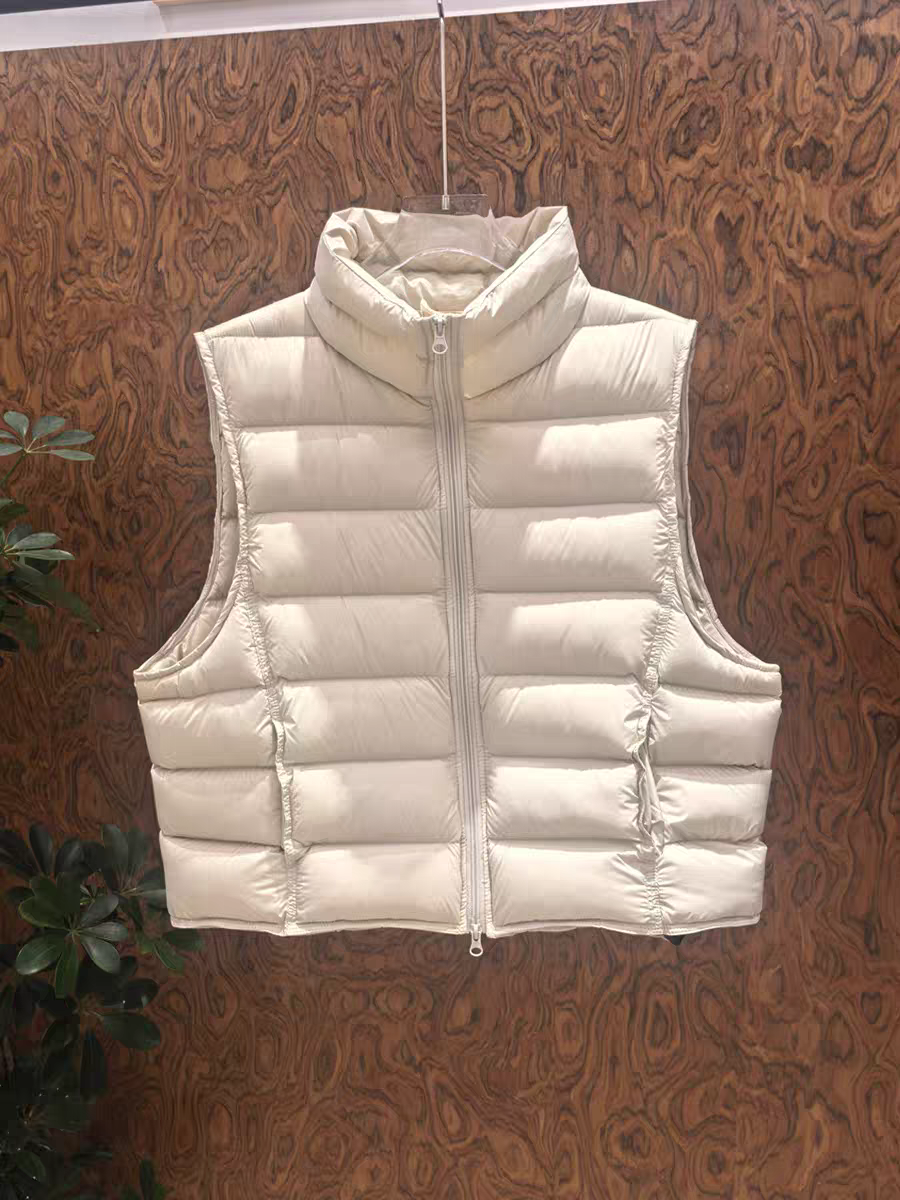 2025新款秋冬季韩版立领排骨短款羽绒服马甲女90白鸭绒外穿背心潮