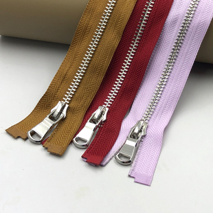 5号金属拉链开尾外套羽绒服上衣毛衣卫衣风衣拉链拉锁单开扣银色