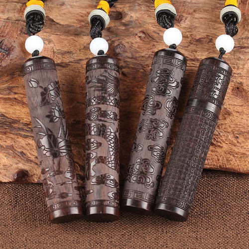 黑檀木鼻烟壶木质创意随身携带迷你户外雕刻鼻烟粉瓶子紫光檀香筒