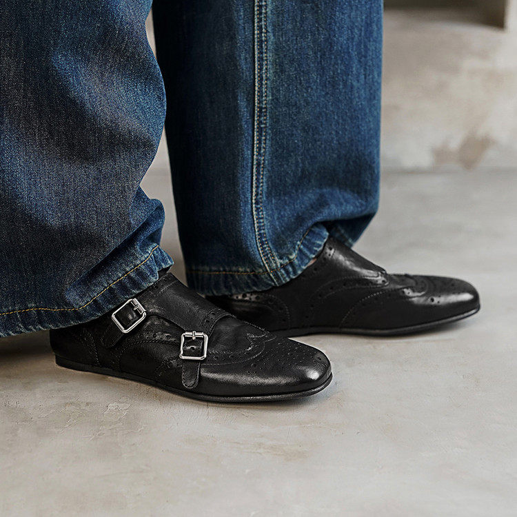 2026新款真皮复古风小个子轻便洋气高级气质百搭深口布洛克鞋,女鞋,牛津鞋/布洛克鞋/德比鞋,淘宝优惠券,粉丝福利购,淘宝优惠卷