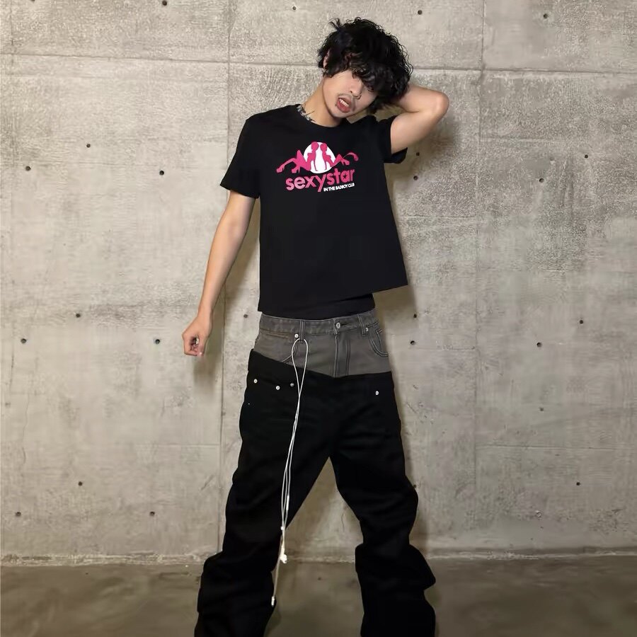 RYECHASIN性感人像印花短袖T恤