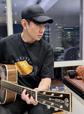 SMG 林俊杰同款香港亚洲博览会展限定男女情侣美式复古短袖T恤