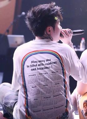 MerryWannaBe MWB capper同款日历小猪印花男女情侣美式短袖T恤