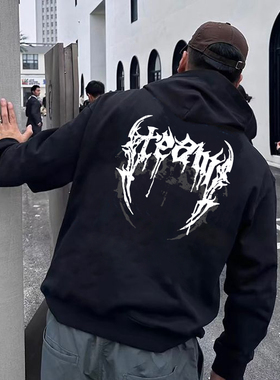 MerryWannaBe MWB Capper同款经典视觉元素LOGO印花抓绒连帽卫衣