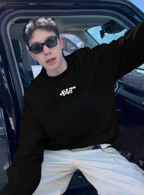 【罗言同款】OKME2025EXIT巡演秋季新款美式运动字母印花长袖T恤