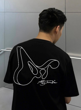 MerryWannaBe MWB capper同款美式印花LOGO男女情侣美式短袖T恤