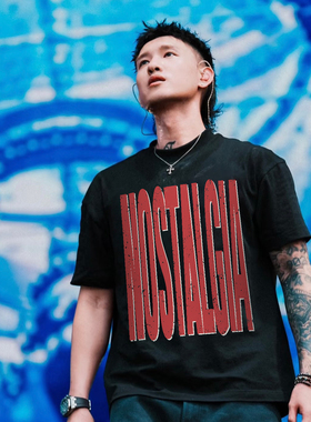 ATHA Gali巡演同款基础英文标语印花男女情侣美式复古街头短袖T恤