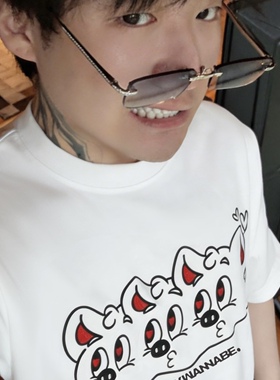 MerryWannaBe MWB心愿启程系列亲亲小猪印花Capper同款短袖T恤
