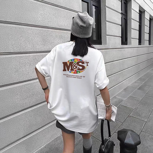 【趣味系列】MASSULTI 25SS MM巧克力豆印花情侣美式复古短袖T恤