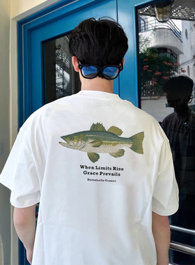 IFC IRIE FISHING CLUB“鲈鱼”路亚钓鱼佬文化标语美式短袖T恤