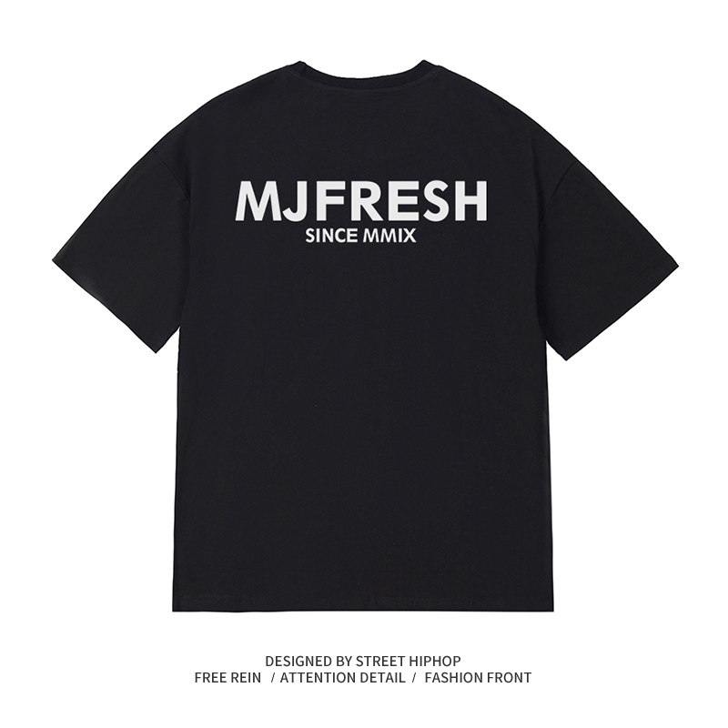 【顽童MJ116主理】MJ FRESH 2023新款logo潮牌印花圆领短袖T恤男
