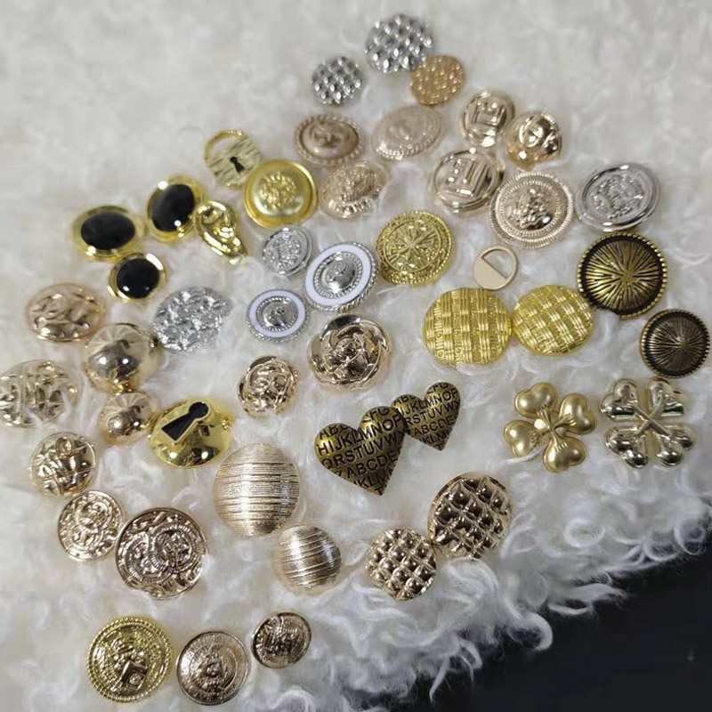 金属复古圆形镂空爱心纽扣