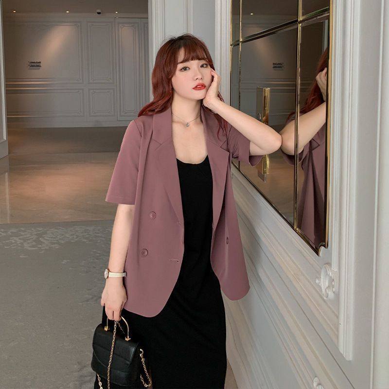 胖MM特大码300斤薄款小西装女夏季宽松休闲百搭短袖西服外套上衣,女装/女士精品,西装,淘宝优惠券,粉丝福利购,淘宝优惠卷