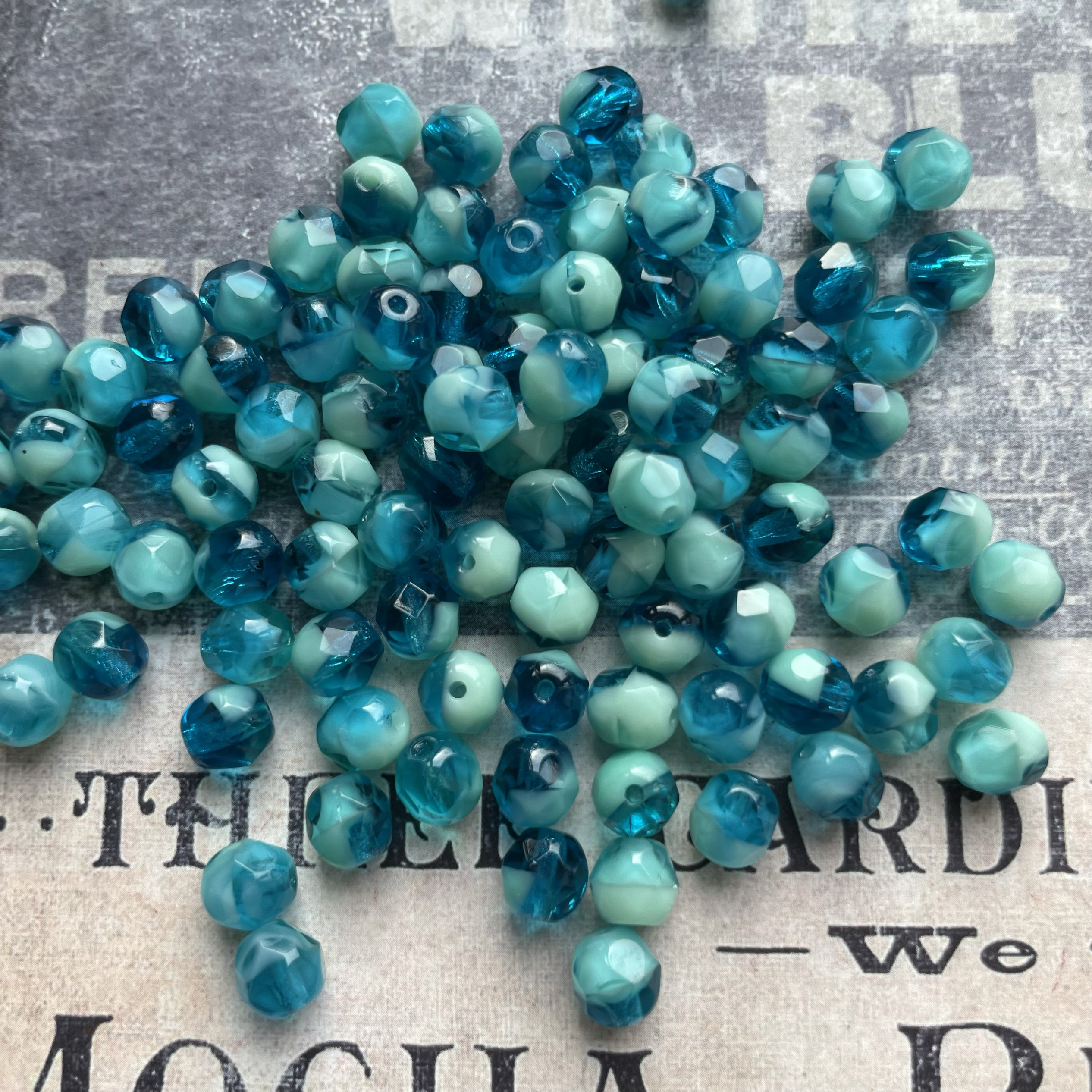 进口捷克琉璃6mm火魔珠火烧珠diy串珠手工手链项链耳环材料配件