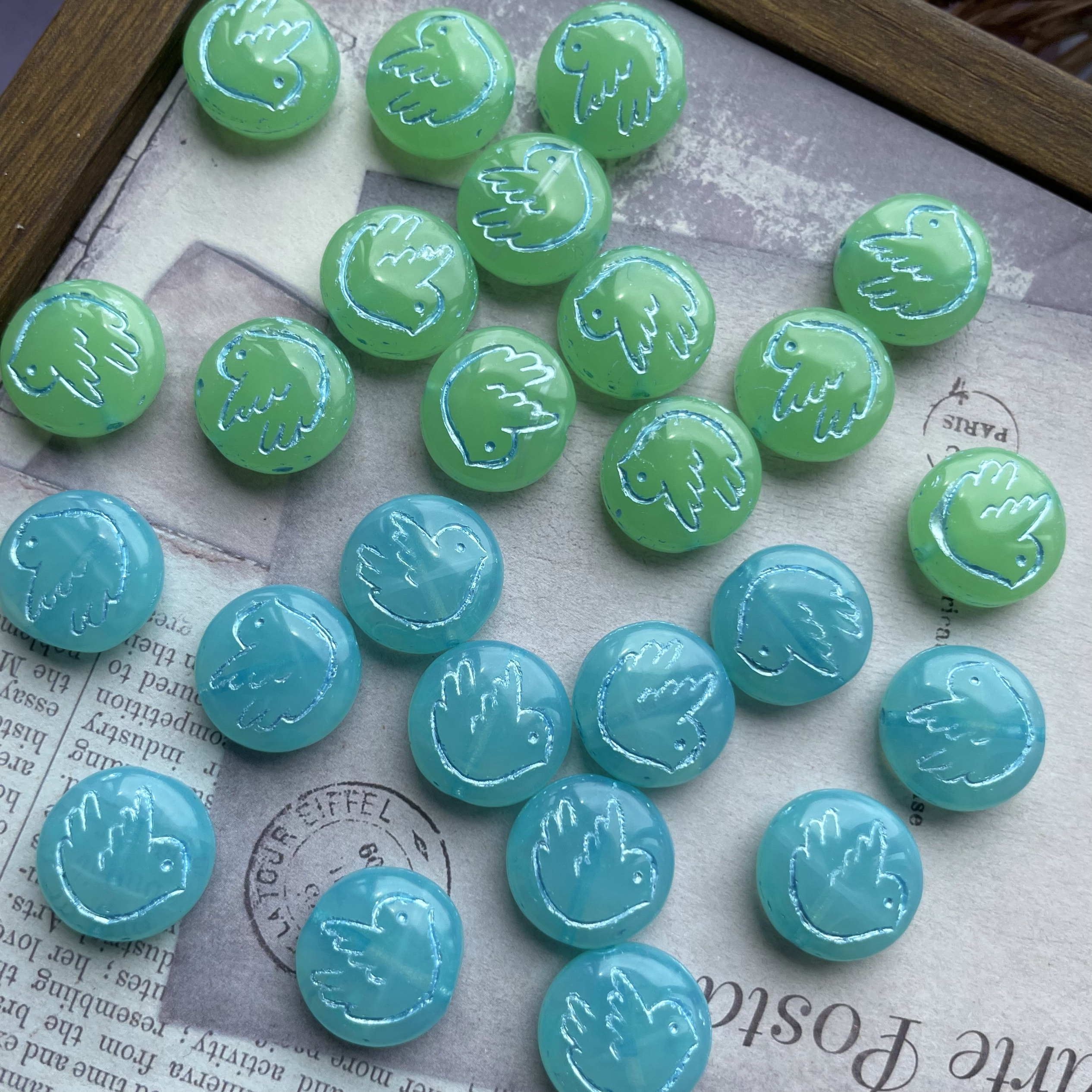 进口捷克和平鸽圆珠琉璃珠卡14mmDIY串珠手工项链手链饰品配件