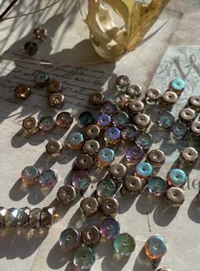 捷克进口琉璃4*8mm切面车轮珠DIY串珠手工手作饰品项链散珠配件