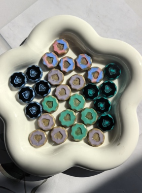 进口捷克琉璃牌爱心牌约21mm散珠