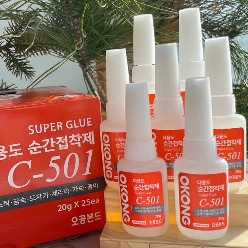 速干胶韩国C501胶水20g透明白底饰品配件粘钻亚克力粘合耳钉DIY