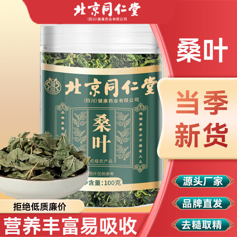 桑叶人工挑选现货新货桑树叶霜后桑叶茶泡水喝罐装