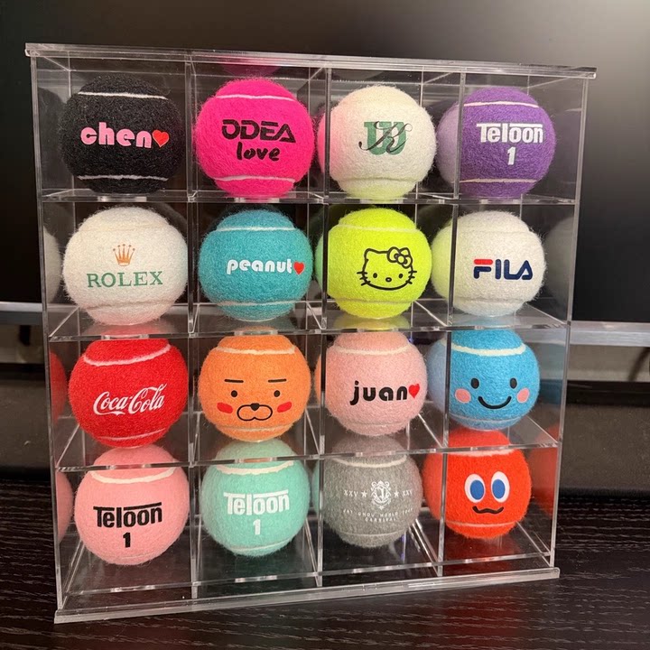 网球亚克力展示盒 网球展示架 网球展示柜 网球收纳盒透明材质